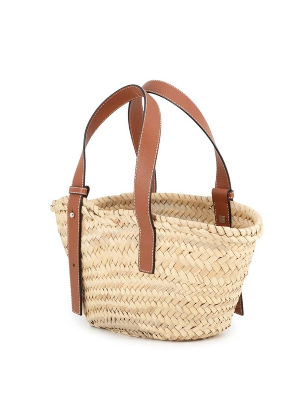 Loewe Handbag Basket Bag Small Raffia Leather - Picture 2 of 10